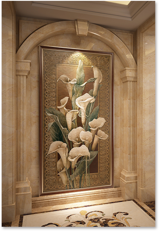 3D皮雕背景牆聖芙蓮